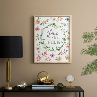 Love is All Around Us Framed Print - Solid Wood
