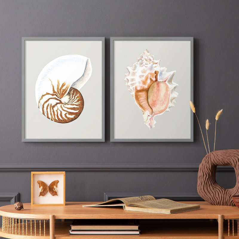 Nautilus - reproduction encadrée de qualité supérieure - prête à être accrochée - aucun clou requis - aucun clou requis, Vert