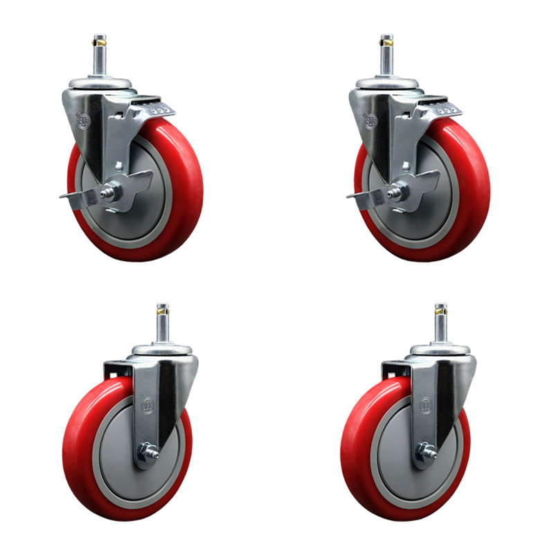 Grip Ring Stem Caster, Red