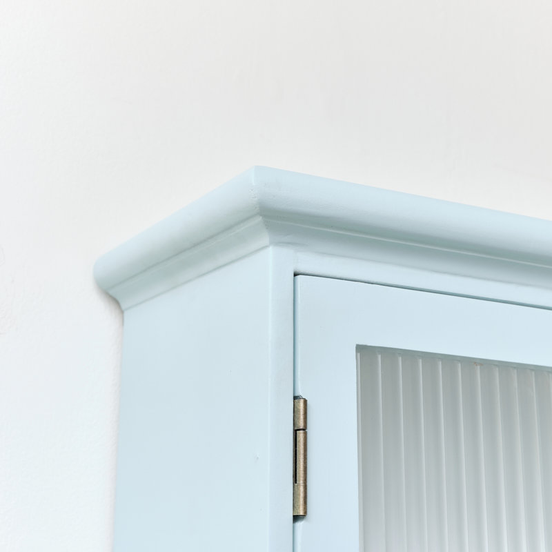 Reeded Glass Wall Cabinet