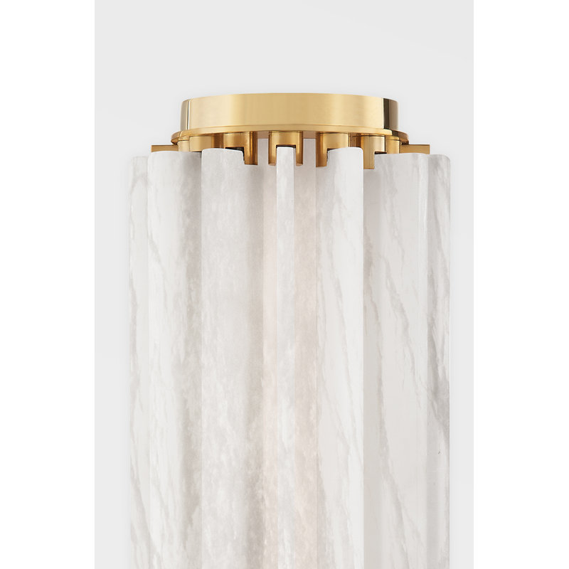 Hillside 1 - Light Dimmable Flush Mounted Sconce, Aged Brass