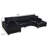 U-shaped Sectional Sofa (Black)