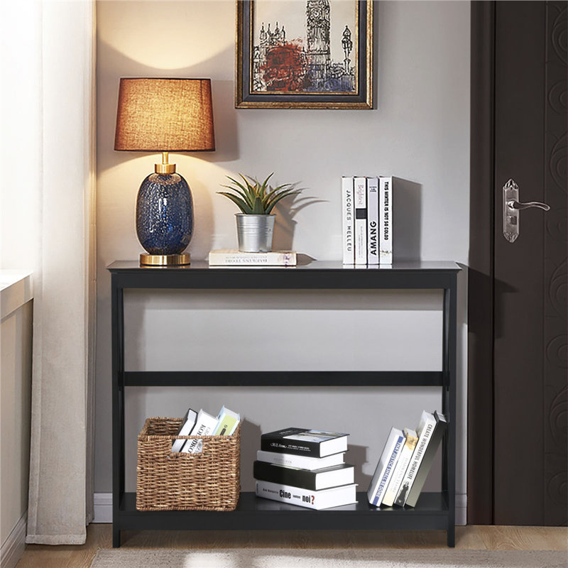 101.5cm W Solid Wood Console Table, Black