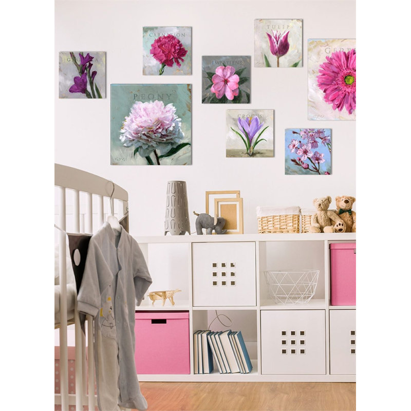 «Gosslee Blossoms», art mural, H 9 po x l 9 po x P 1 po