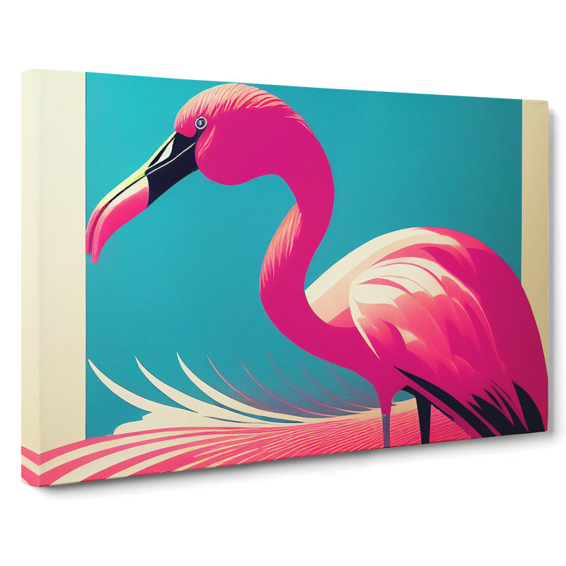 Delightful Flamingo - Wrapped Canvas, 50cm H x 76cm W x 3cm D