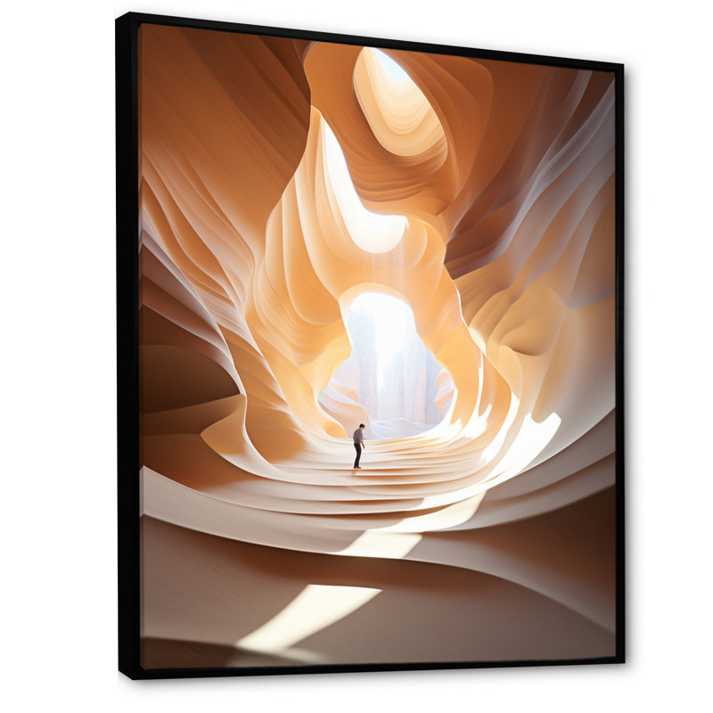 Danse désertique d'Isahak III - reproduction sur toile, H 20 po x l 12 po x P 1 po, Cadre flottant noir