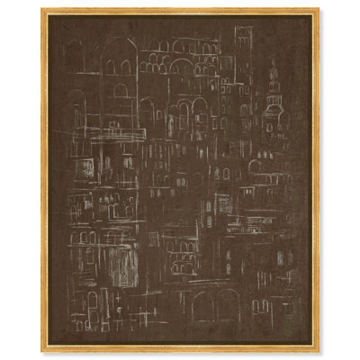 Lost City Canvas Abstract Print by Oliver Gal, Black Frame, 16 x 20