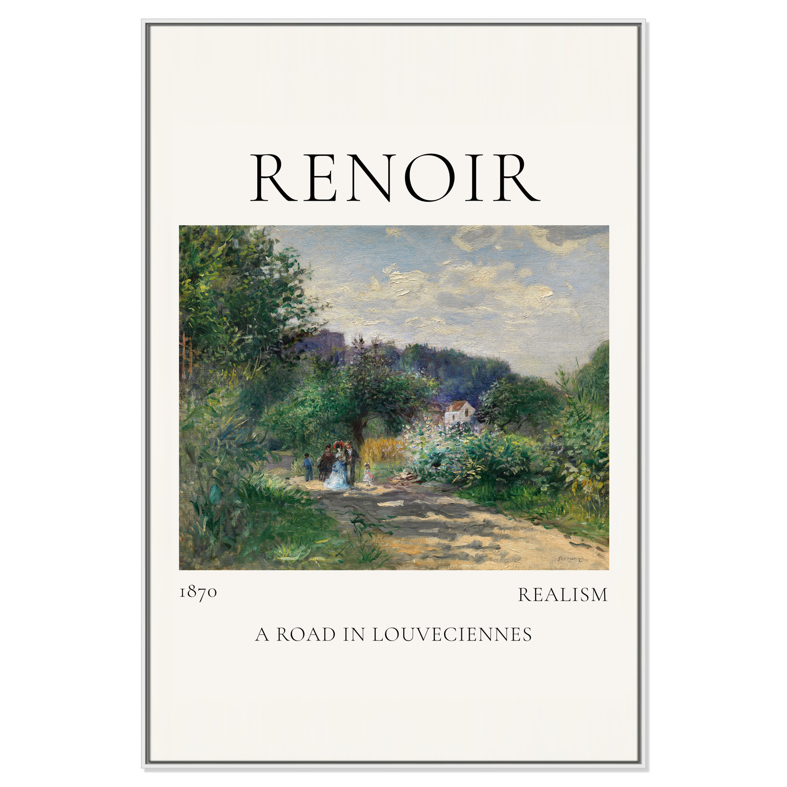 Old Masters Collection "A Road in Louveciennes" Print, No, 61.5" H x 41.5" W x 2" D, White Floater Frame