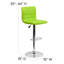 Tabouret de bar à hauteur réglable en vinyle avec dossier à coutures horizontales Clift-17896466-128921558