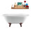 Baignoire de trempage sur pieds 67 "avec drain, pattes et plateau en bambou 67" Streamline