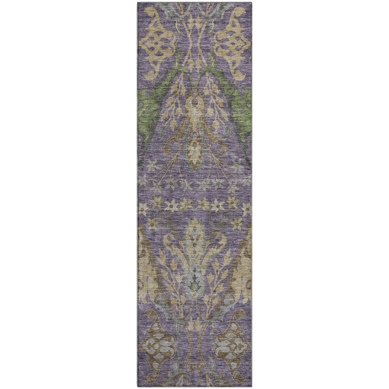 Premium Machine Washable Gurubaksh AMF1153 Global Rug, Tapis de couloir 2 pi 3 po x 7 pi 6 po