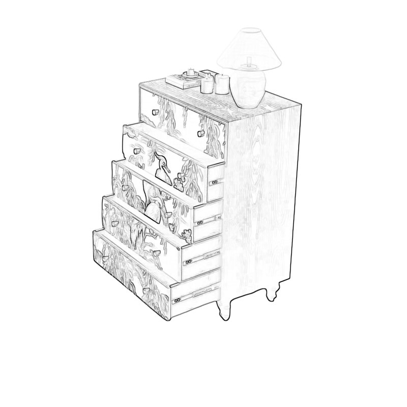 Armoire de rangement multi-tiroirs en pin avec plateau large, Blanc