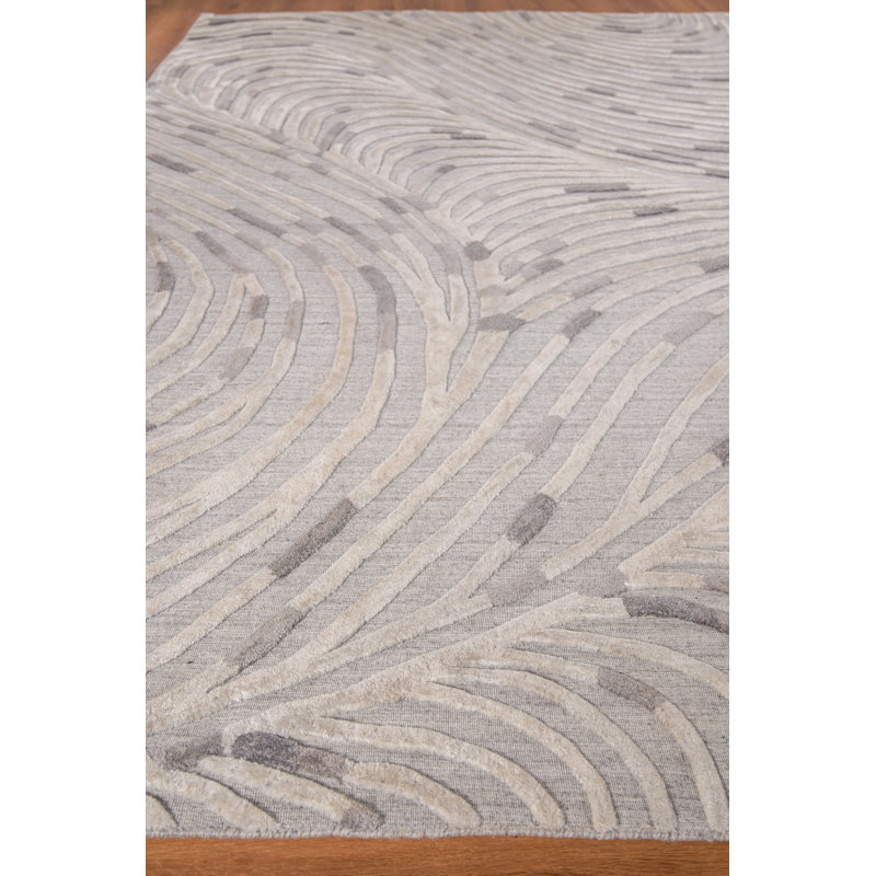 Overture Handmade Hand-Loomed Gray Area Rug, Rectangle 9' x 12'