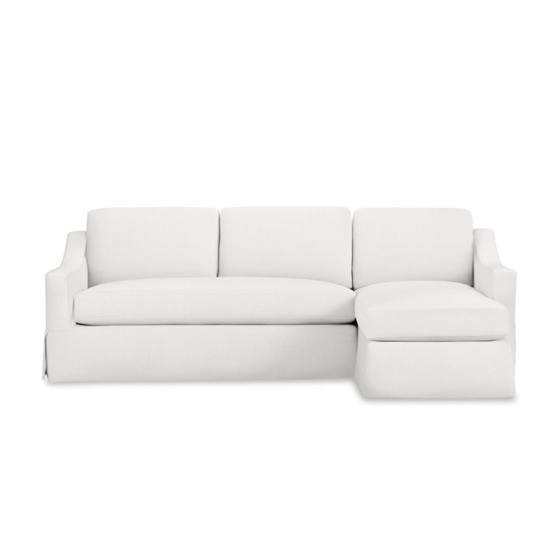 Cranbrook Upholstered Chaise Sectional, Right Hand Facing, Nomad Snow Crypton® Chenille