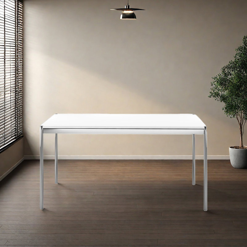 Bureau d'écriture moderne Modern Minimalist, H 28,93 po x l 55,11 po x P 31,49 po, Blanc