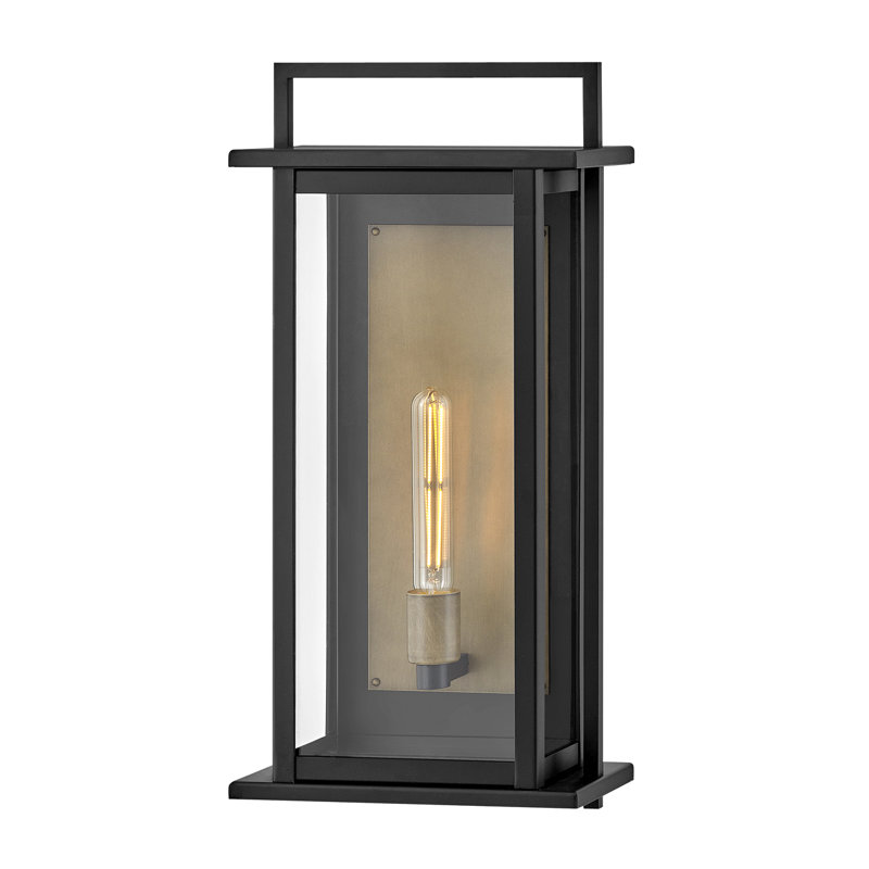 Langston Two-Tone Wall Mount Aluminum Outdoor Lantern, 22.3" H x 10.8"W x 6" D