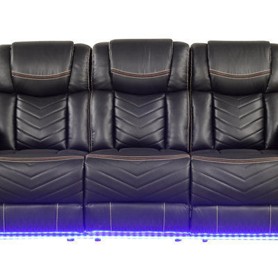 Challenger Modern LED Power Recliner Sofa With Cup Holders And USB Ports, Combining Comfort And Technology For Contemporary Living.