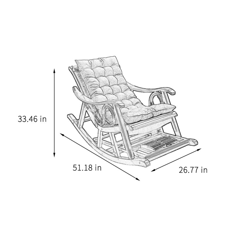 Chaise berçante en rotin naturel, Gris / brun rougeâtre