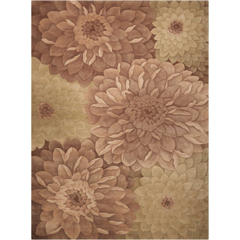 Wool Floral Indoor Rug, Rectangle 5'3" x 8'3"