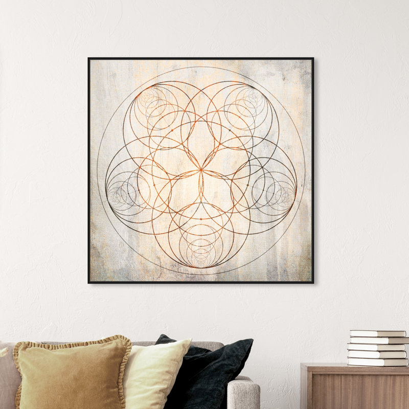 Geometria Sa Geometric - impression, H 40 po x l 40 po, Toile avec cadre noir