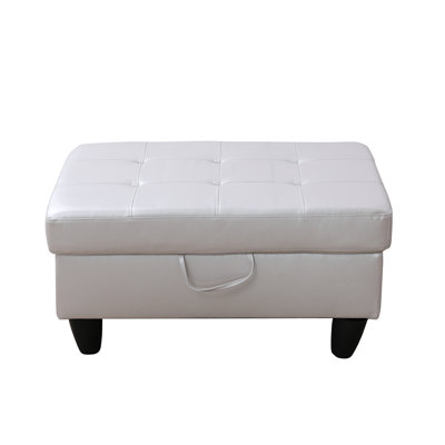 Semi PU Synthetic Leather Storage Ottoman