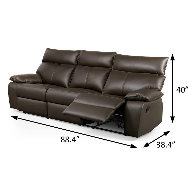 88.4" W Contemporary Sofa, Brown