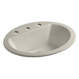 Bryant Vitreous China Oval Drop-In Bathroom Sink with Overflow