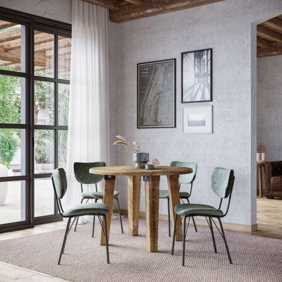 Juliana 4 - Person Acacia Solid Wood Top Four Leg Base Dining Set