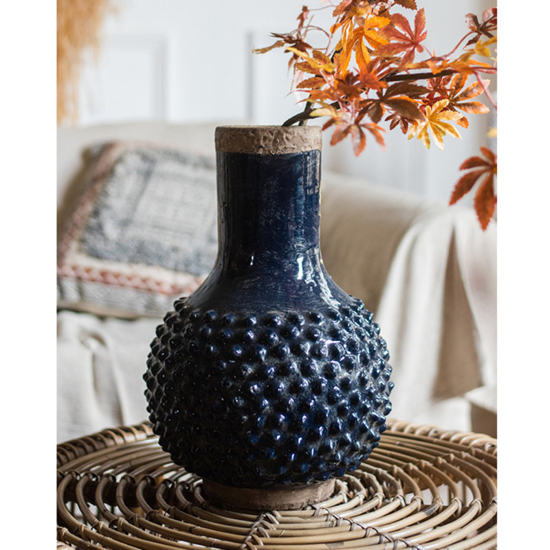 Selas Handmade Ceramic Jar, 15.7" H x 4.7" W x 11" D