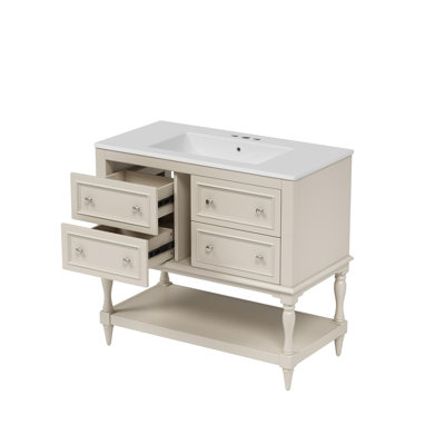 36-inch bathroom vanity with ceramic sink