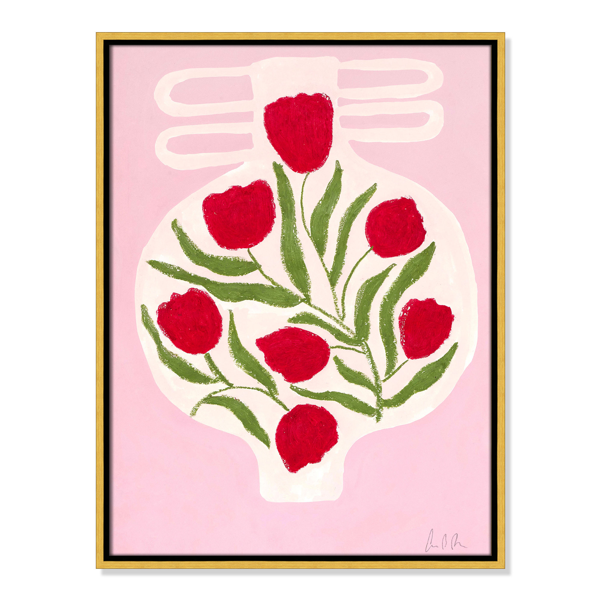 Vase No. 02 Print by Camilla Bergqvist, 25.5" H x 19.5" W, Gold