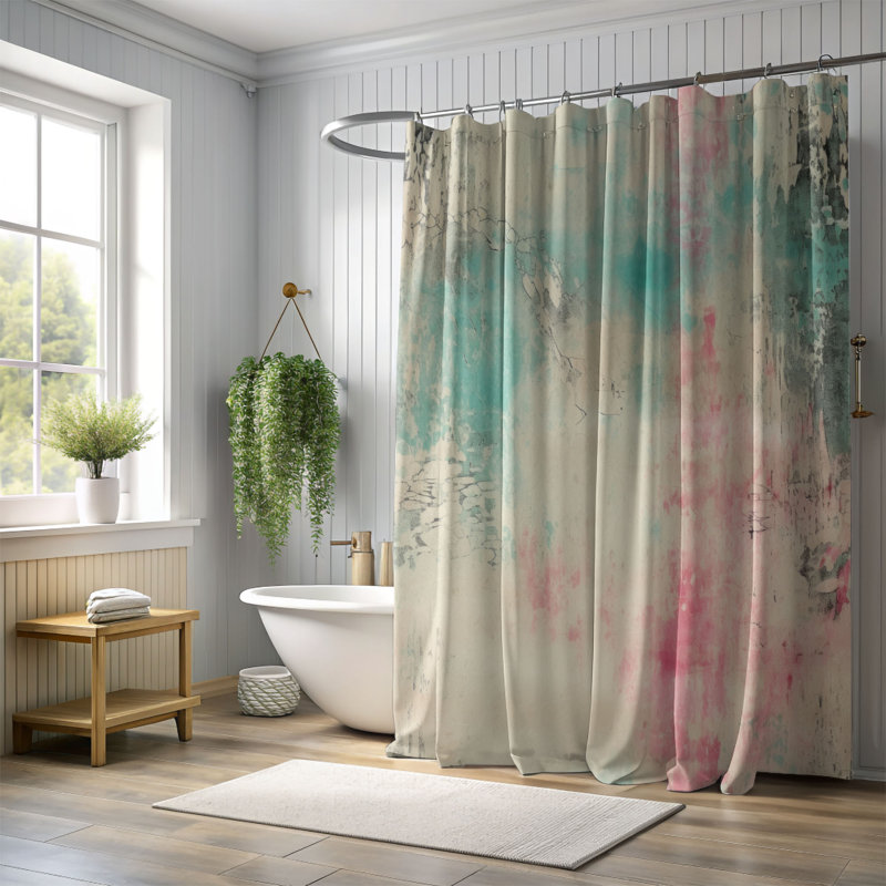 Rideau de douche Teal, H 74 po x l 71 po