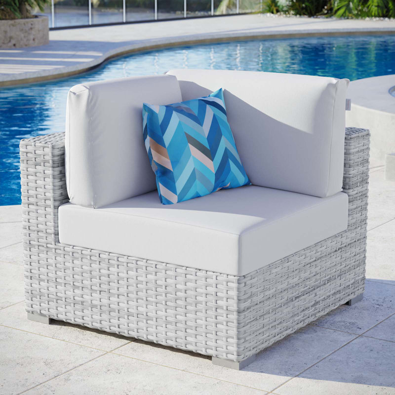 Chaise de coin d'extérieur Convene, Sunbrella® blanc