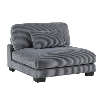 Deraney 45" Modern & Contemporary Corduroy: Accent Chair with Multi-Position Adjustable Back Rest, Elevated Fabric Channels & Foam over Pocket Coils C by Latitude Run