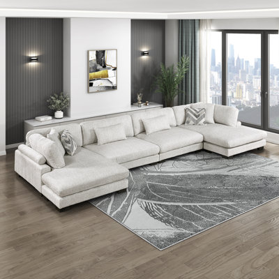 Canapé modulaire modulaire en microfibre avec méridienne l 180 po Subair