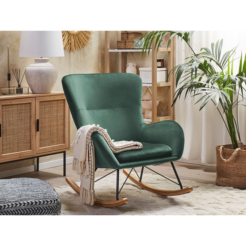 Pandora Upholstered Rocking Chair, Green