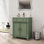 Lavabo de salle de bain 27,8 po Mid-Century avec colonne romaine, meuble-lavabo autoportant Farmhouse avec rangement, meuble-lavabo haut de gamme avec poignées en métal et structure en bois massif