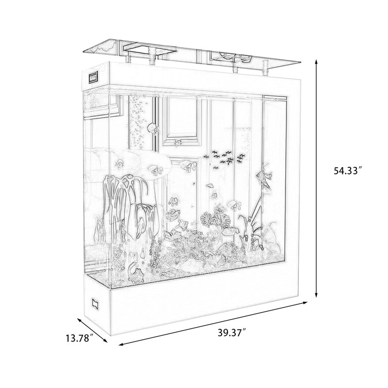 Aquarium moderne en acrylique 55-75 gallons Eco, 39.37, White