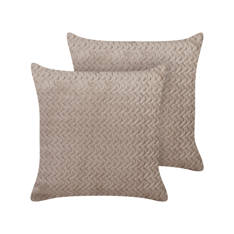SURMI Chevron Square Cushion, Brown