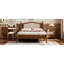 Lit plateforme en bois avec tête de lit captivante, noyer, attrait de chambre à coucher noyer enchanteur