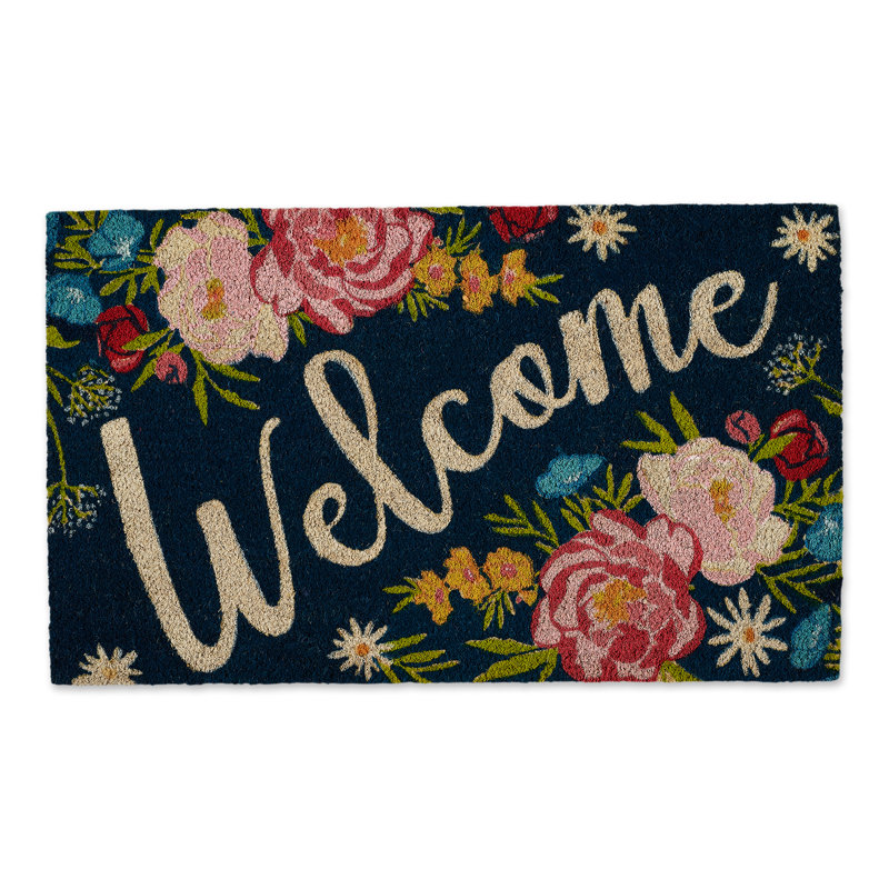 Ailet Non-Slip Floral Outdoor Doormat