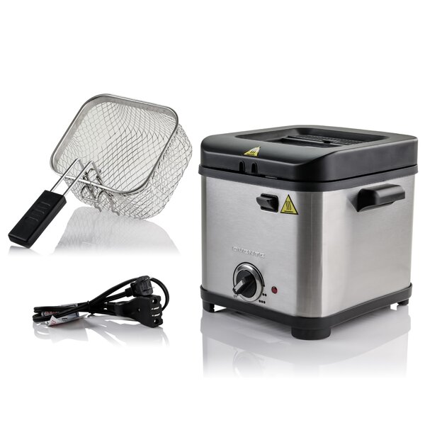 OVENTE 0.95 Qt Silver Mini Electric Deep Fryer with Removable Frying Basket  FDM1091BR - The Home Depot