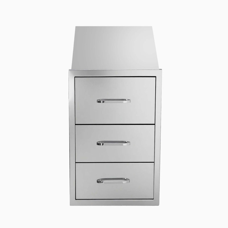 Armoire de rangement en acier inoxydable avec tiroirs et porte-serviettes en papier