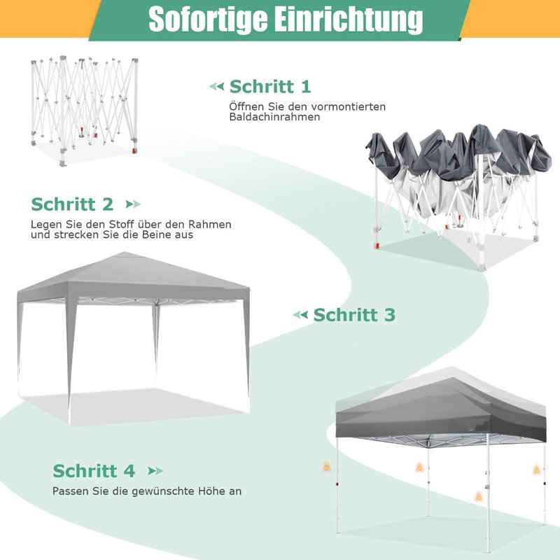 Auvent de plage 10 'x 10' EZ Pop Up, Gris