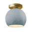 Radiance - Medium Globe Semi-Flush - Greco Travertine - Brushed Nickel - Replaceable Bulb-136259905-136259920-136259922