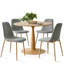 Ensemble de table de salle à manger pour 4 personnes avec table ronde de 39,5 po et 4 chaises rembourrées en tissu-1485764563
