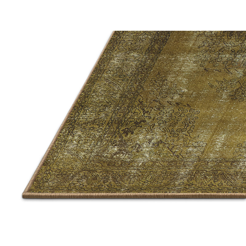 Tapis vert de style oriental, Rectangle 6 pi x 9 pi