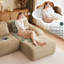 Canapé modulaire en forme de U de 146 po avec repose-pieds en velours côtelé beige-131415481
