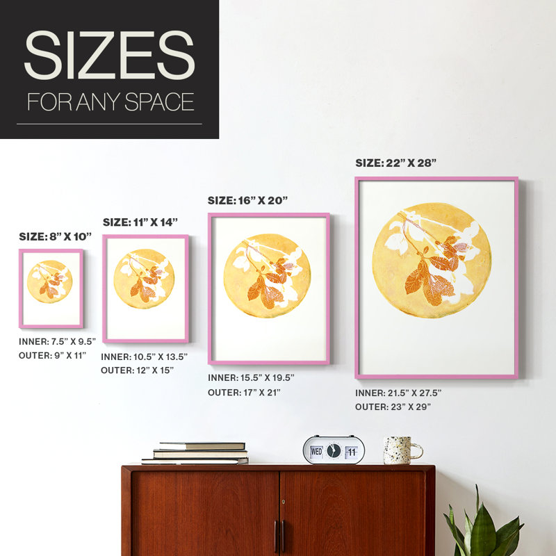 Keep it Simple Framed Print - Solid Wood, 10" H x 8" W, Pink