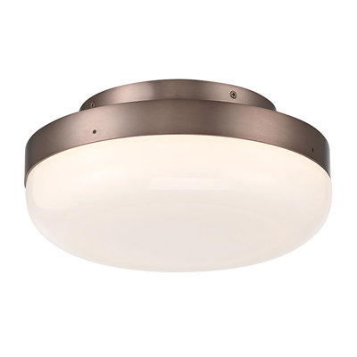 Harwel, plafonnier encastré, 12 po, bronze Harlow, verre blanc